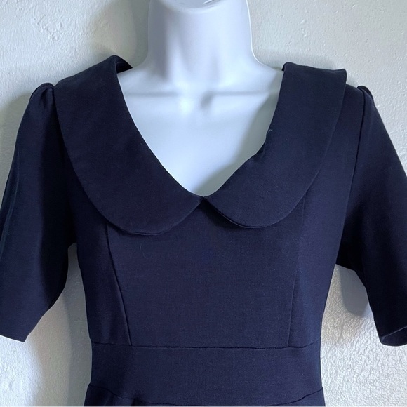 Sunnygirl Modcloth Navy Peter Pan Collar Dress Size Small - Picture 2 of 5